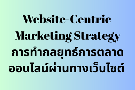 การทำกลยุทธ์การตลาดออนไลน์ผ่านทางเว็บไซต์ (Website-Centric Marketing Strategy)